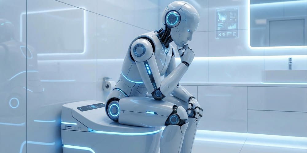 רובוט יושב על אסלה חכמה - שידרוג נוחות והגיינה