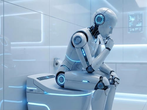 רובוט יושב על אסלה חכמה - שידרוג נוחות והגיינה
