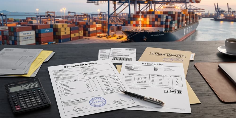 Packing List ו-Commercial Invoice בתהליך יבוא מסין ושחרור מהמכס