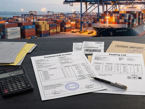 Packing List ו-Commercial Invoice בתהליך יבוא מסין ושחרור מהמכס