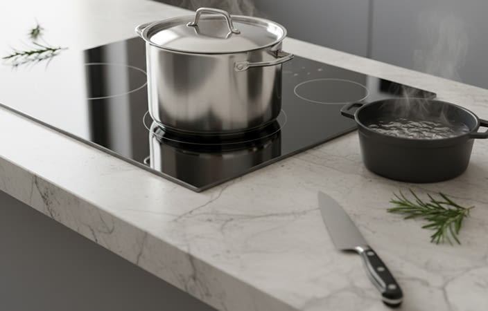 שיש למטבח מאבן מסונטרת עמידה בחום גבוהה