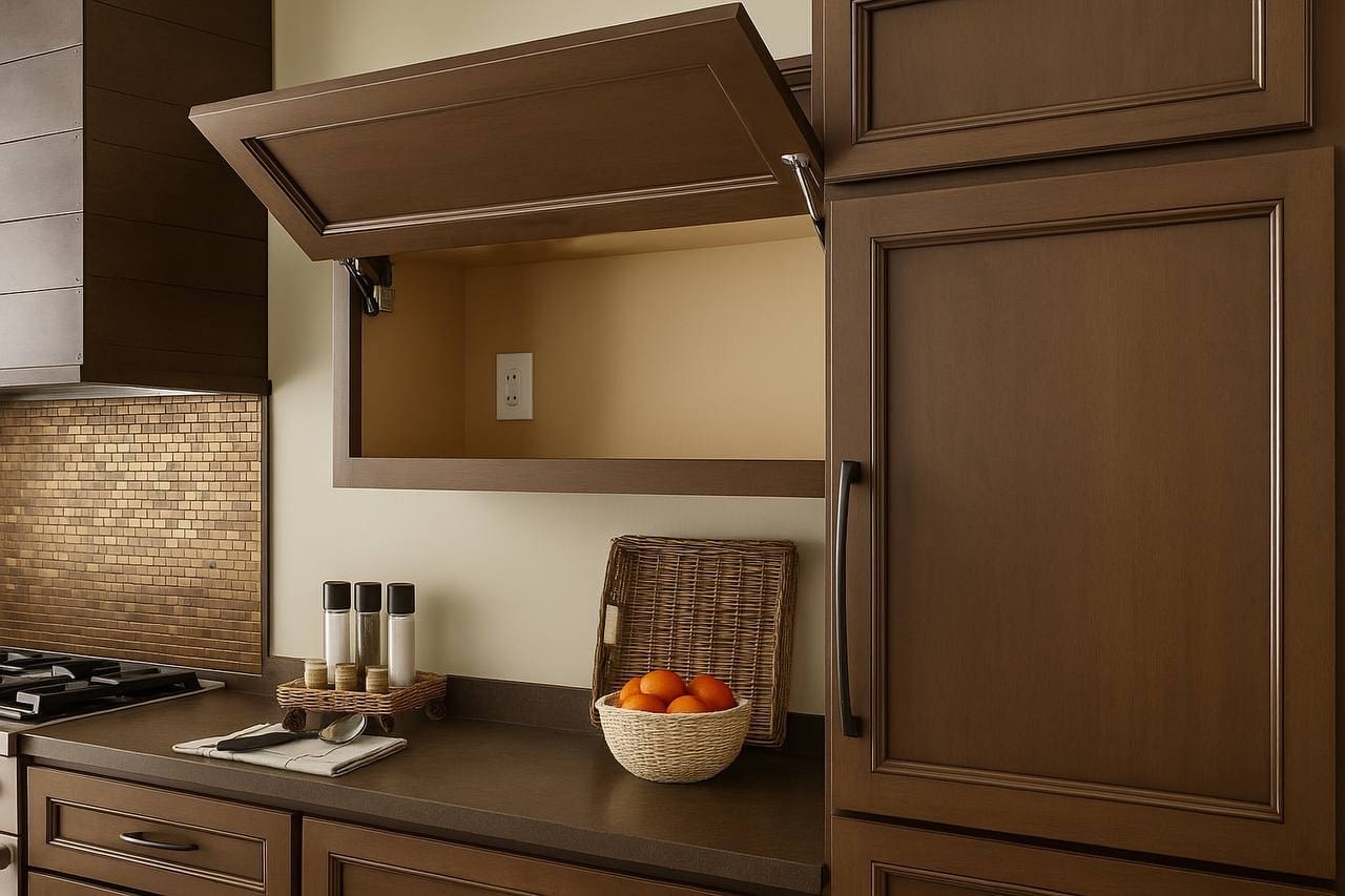 מיקום ארונות מטבח עליונים במרחק נכון מהשיש