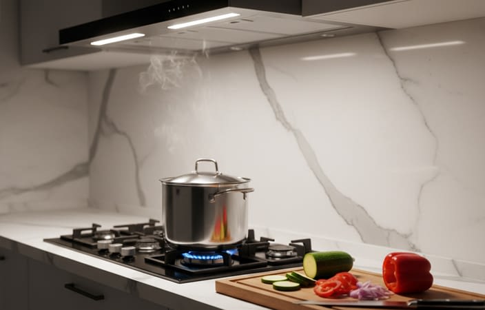 קולט אדים עם תאורה אינטגרלית