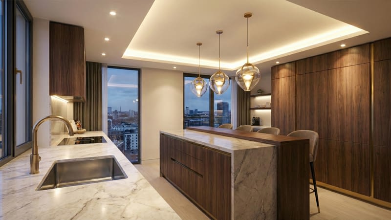 עיצוב תאורה לחלל המטבח