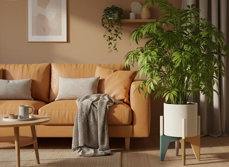 שילוב צמחייה טבעית בסלון הבית