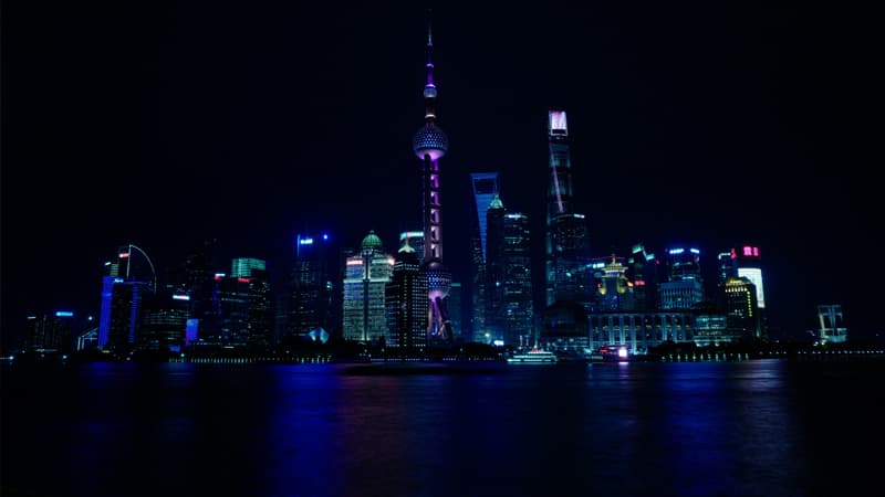 העיר שנגחאי נוף פודונג בלילה