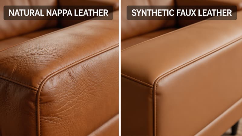 השוואה בין ספת עור נאפפה לדמוי עור סינטטי