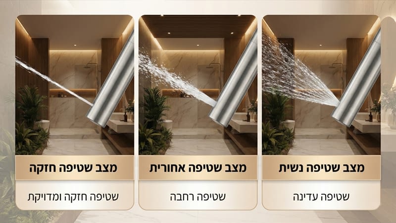 שליטה על זרם המים - אסלה עם בידה