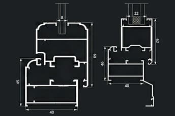 פרופיל אלומיניום חלון ציר סידרה 40 ביבוא אישי מסין לישראל