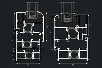 פרופיל אלומיניום חלון ציר בהטייה סידרה 60