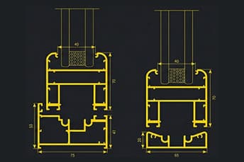 מערכת דלתות הזזה מתקפלות מאלומיניום - סידרה 75