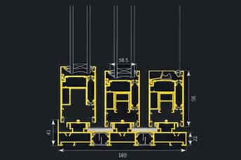 פרופיל אלומיניום - מערכת דלתות הזזה - סידרה 90