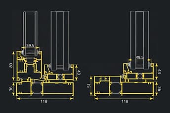 פרופיל אלומיניום - מערכת חלונות בהידוק צד סידרה AS-118