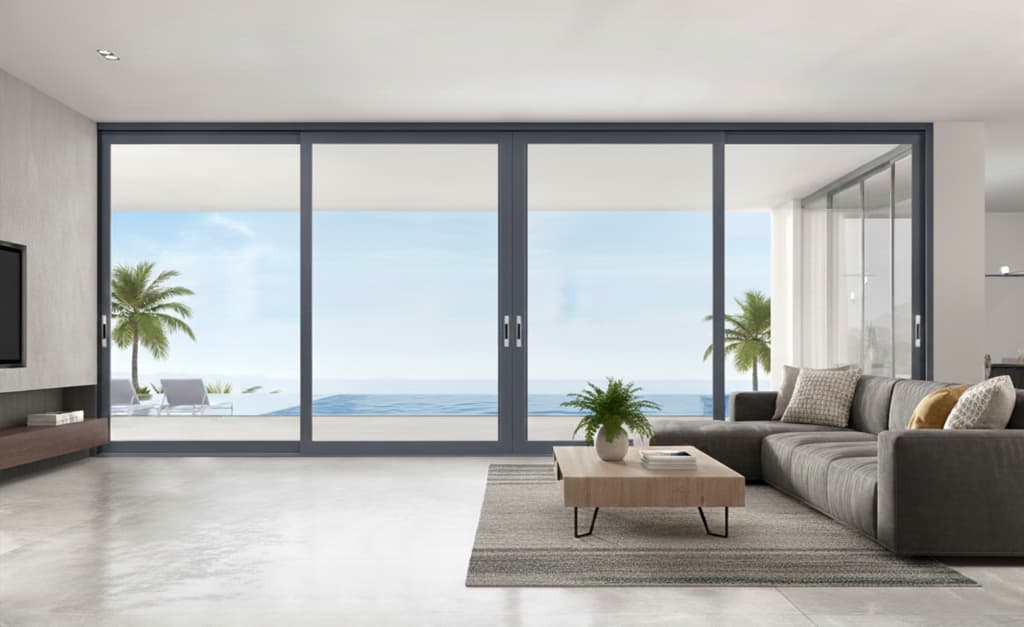 פרופיל אלומיניום - מערכת דלתות הזזה - סידרה 100 - רנדר