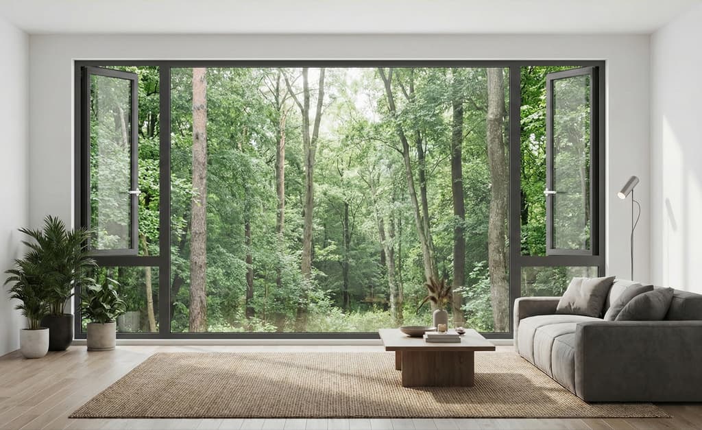 פרופיל אלומיניום חלון ציר עם נתק תרמי סידרה 60 - רנדר