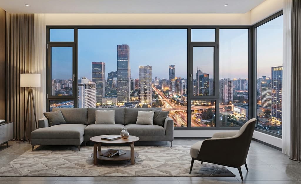 פרופיל אלומיניום חלון ציר עם נתק תרמי סידרה 65 - רנדר