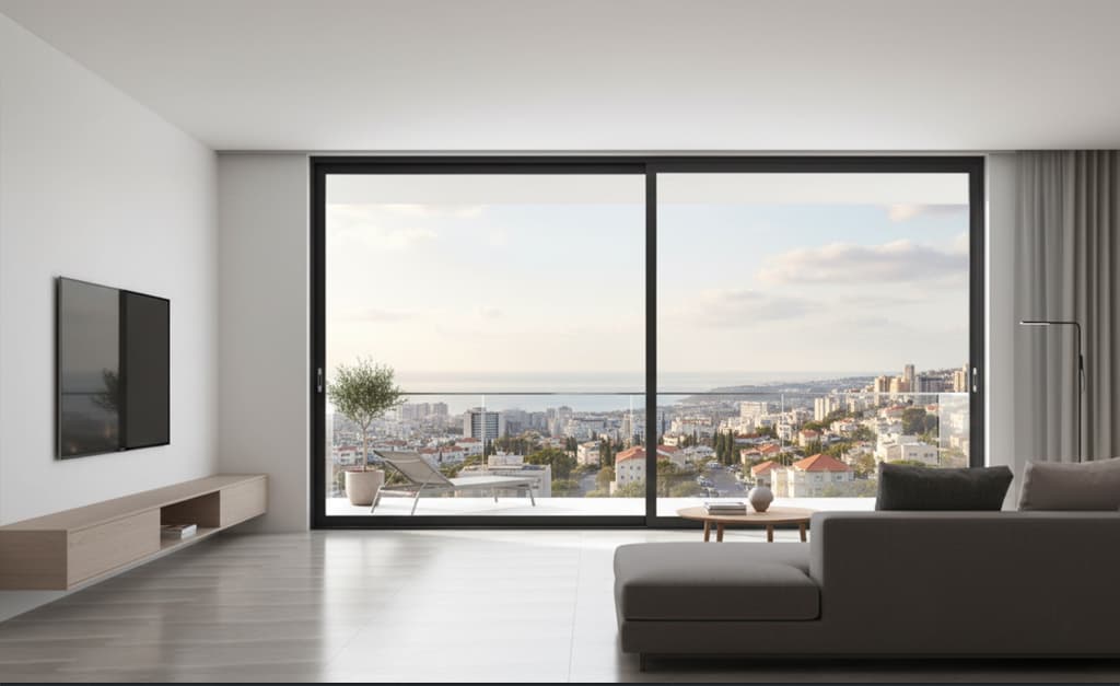 פרופיל אלומיניום - מערכת דלתות הזזה - סידרה 80 - רנדר