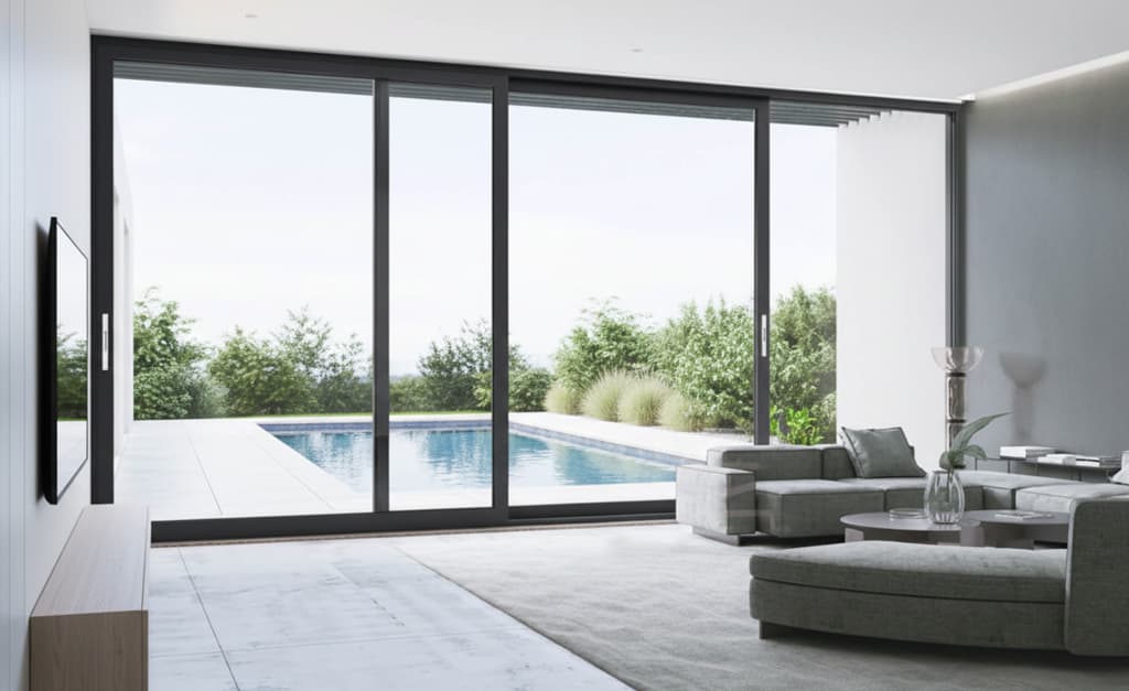 פרופיל אלומיניום - מערכת דלתות הזזה - סידרה 90 - רנדר