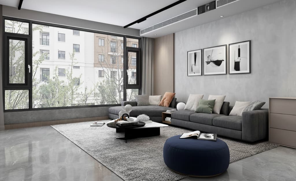 פרופיל אלומיניום חלון ציר עם נתק תרמי סידרה AS-112 - רנדר