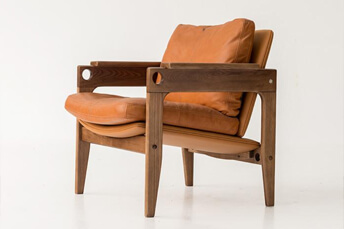 high quality wooden chair with leather seat