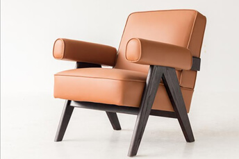 armchair retro modern style brown leather