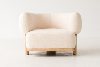 cloud feel armchair with fabric and wooden body