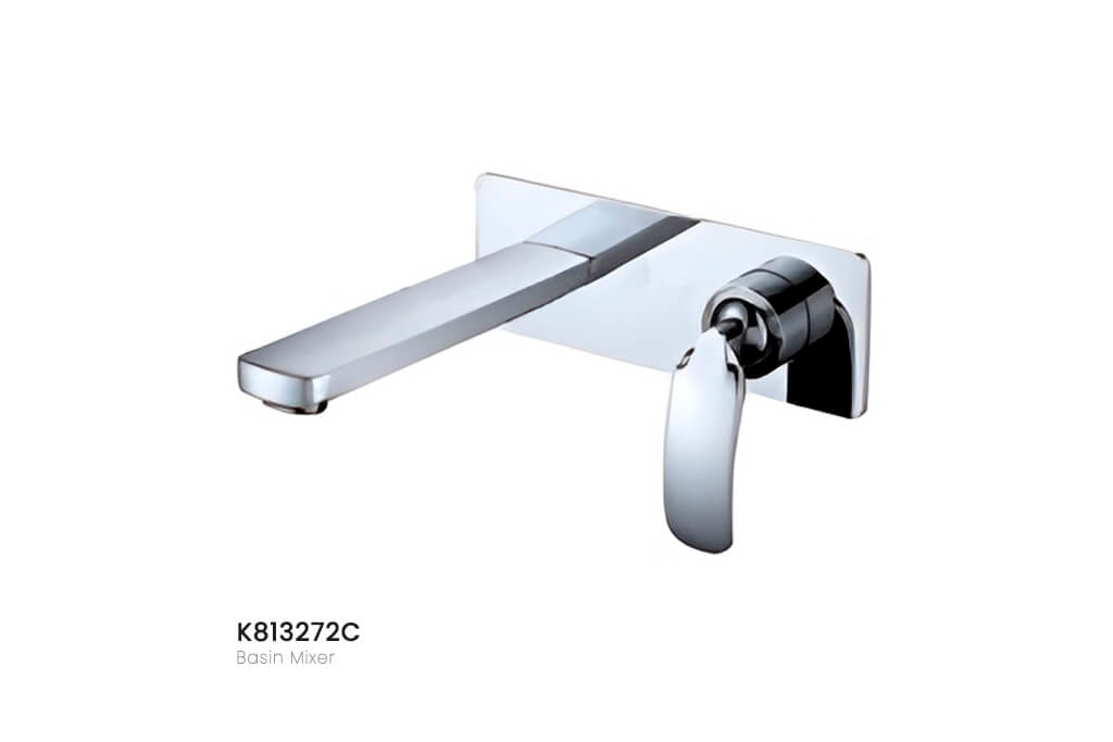 תמונה מוגדלת של ברז מיקסר קיר כסוף דגם K813272C - פרטים מעודנים, עיצוב יוקרתי