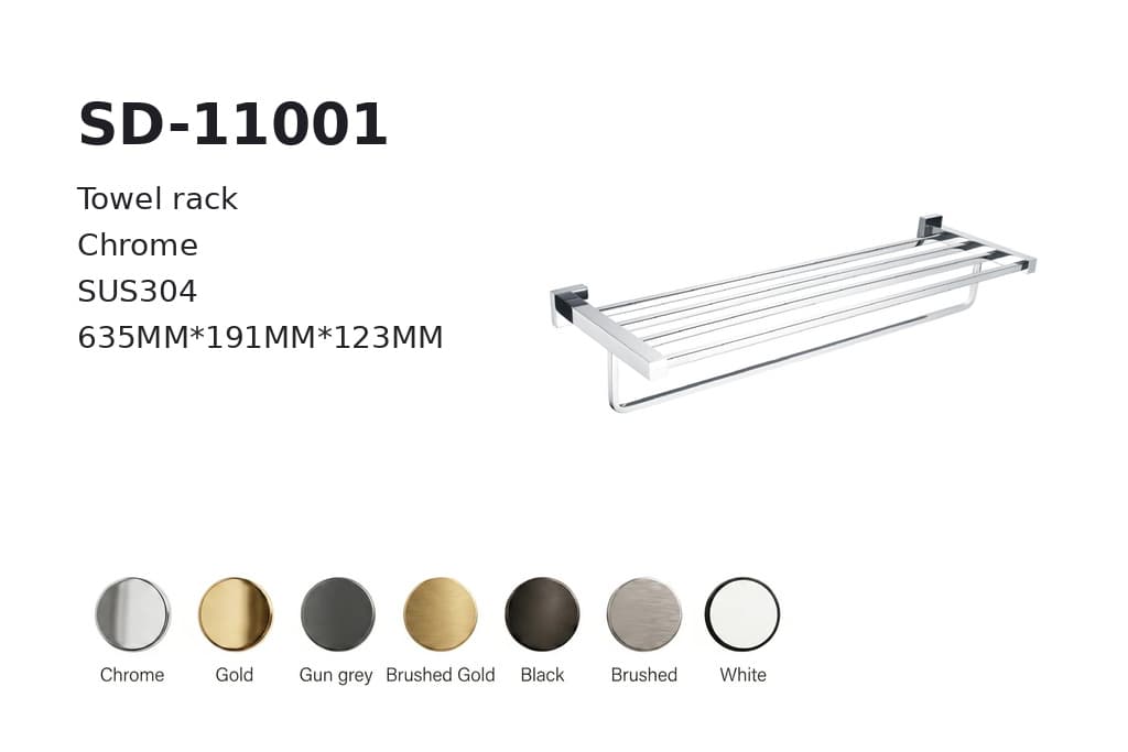 תמונה מוגדלת של מדף מגבות כרום דגם BA-SD-11001 – אססוריז לאמבטיה ביבוא מסין