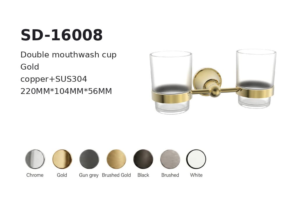 תמונה מוגדלת של מחזיק כוס כפול זהב דגם BA-SD-16008 – מתאים ליבוא אישי מסין