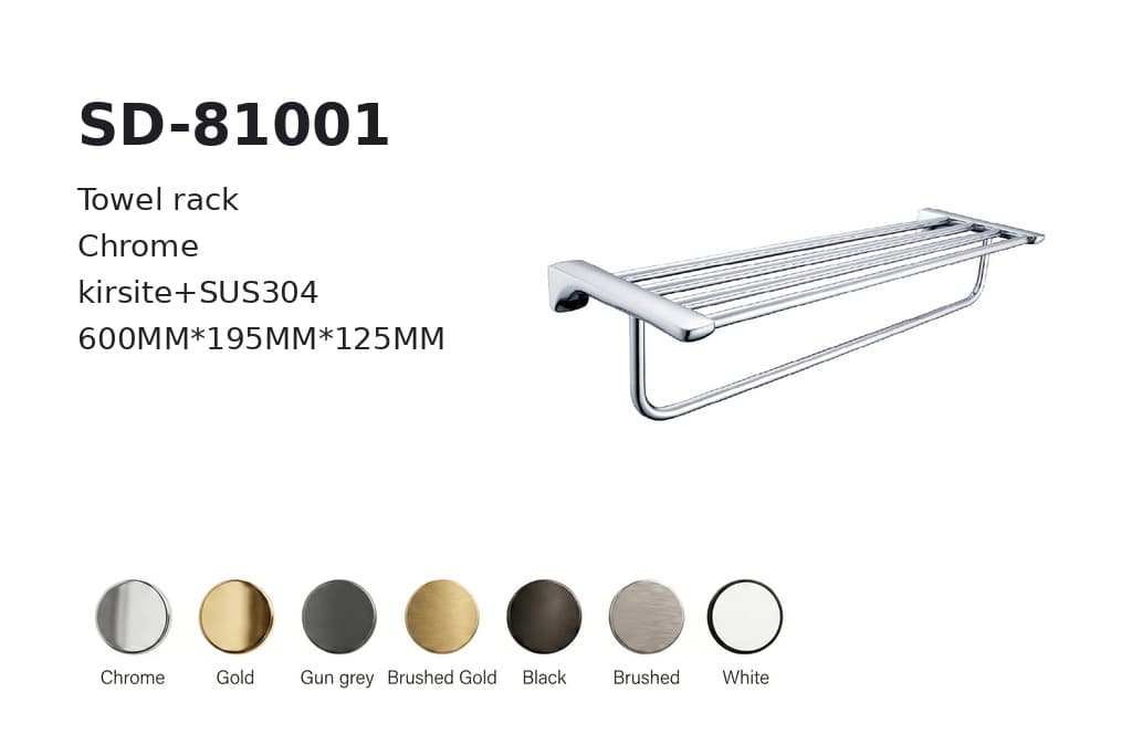 תמונה מוגדלת של מדף מגבות כרום דגם BA-SD-81001 – אססוריז לאמבטיה ביבוא מסין