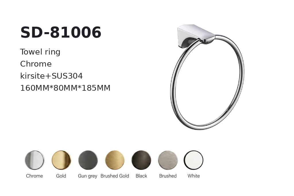 תמונה מוגדלת של טבעת מגבת כרום דגם BA-SD-81006 – פתרון סניטריה משלים לחדר רחצה