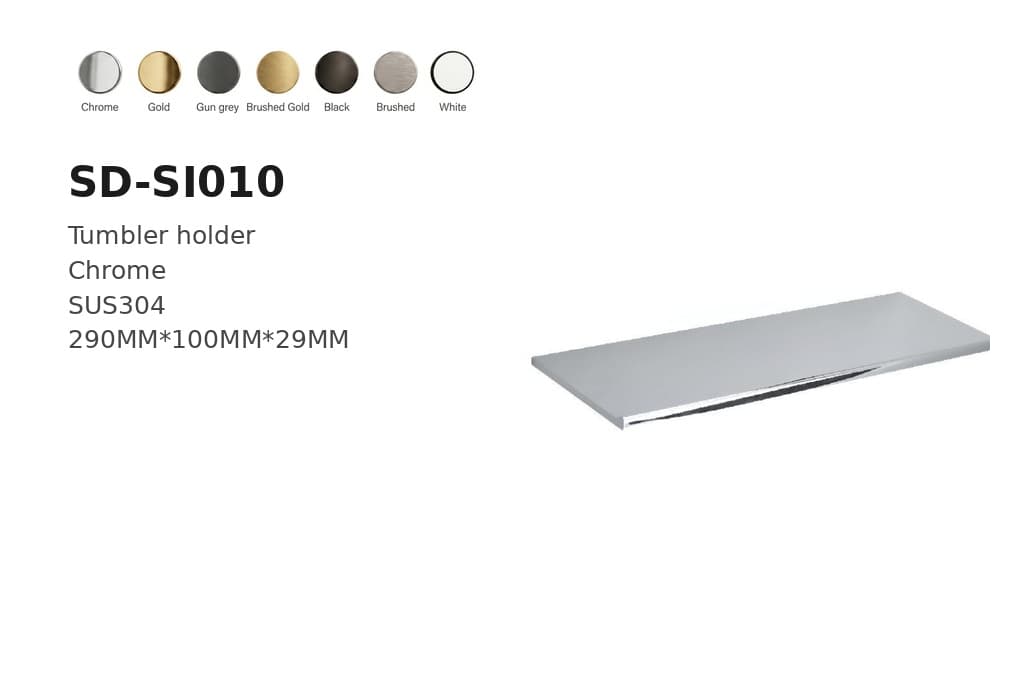 תמונה מוגדלת של מדף אמבטיה כרום דגם BA-SD-SI010 – אביזר אמבטיה מעוצב ביבוא מסין