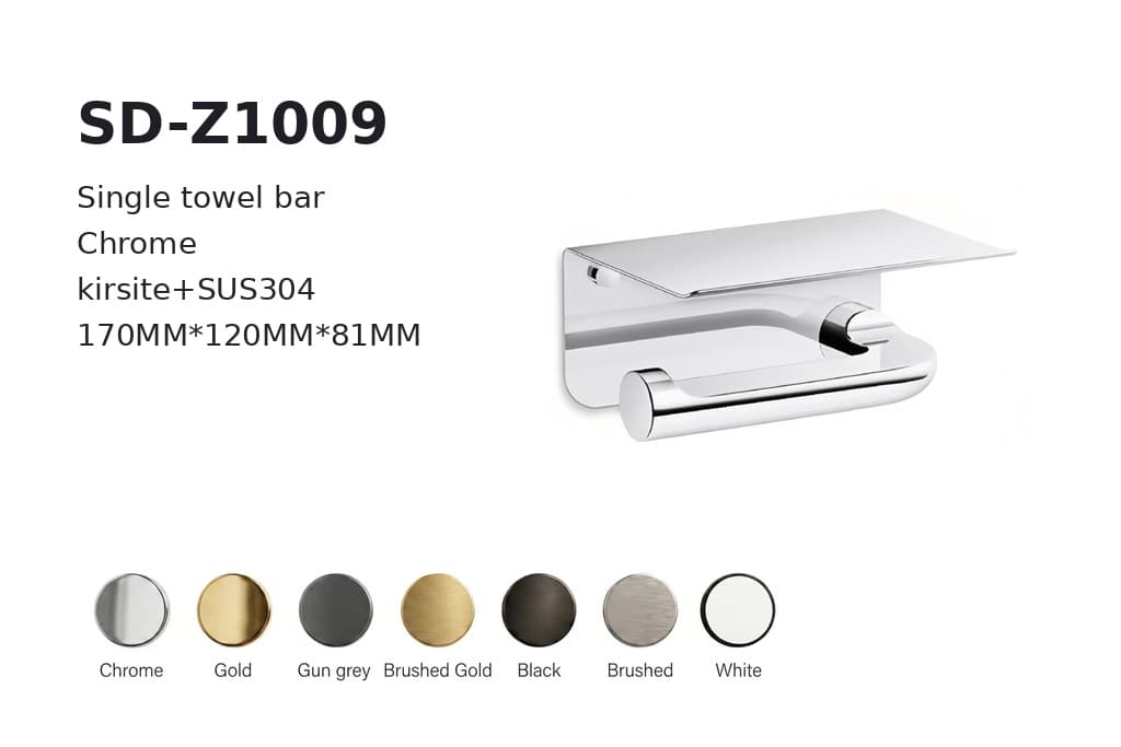 תמונה מוגדלת של מחזיק נייר טואלט כפול כרום דגם BA-SD-Z1009 – מוצר משלים לפרויקטים של יבוא מסין