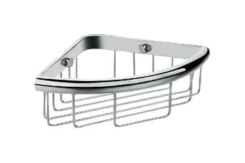 סלסלת פינה משולשת כרום דגם BA-SD-02010 – עיצוב נקי לחדר רחצה מודרני