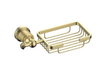 סלסלת סבון זהב מוברש דגם BA-SD-161003 – אביזר איכותי לאמבטיה ולשירותים