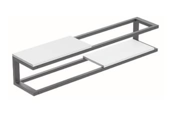 מדף אמבטיה כפול גאן גריי דגם BA-SD-SI003 – פתרון סניטריה משלים לחדר רחצה