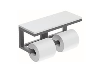 מחזיק נייר טואלט כפול עם מדף גאן גריי דגם BA-SD-Z2003 – פתרון סניטריה משלים לחדר רחצה