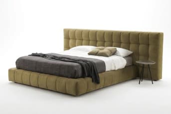 מיטה זוגית ירוק זית עם ראש מיטה קפיטונאז׳ דגם OLIVE
