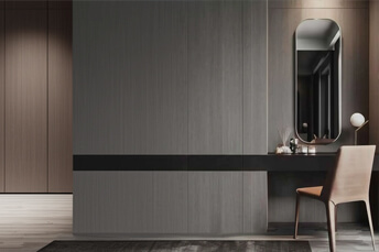 luxury wardrobe with makeup area