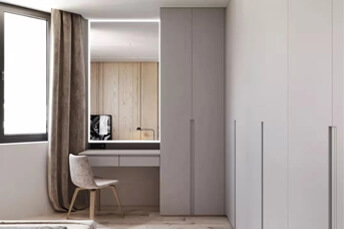 bedroom cabinets and small desk