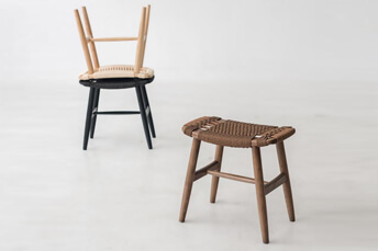 kraft paper rope wooden stool