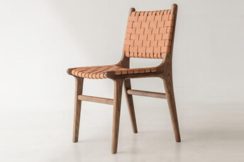 Genuine Leather Ash wood dining chair