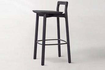 Ash wood and Iron bar chair