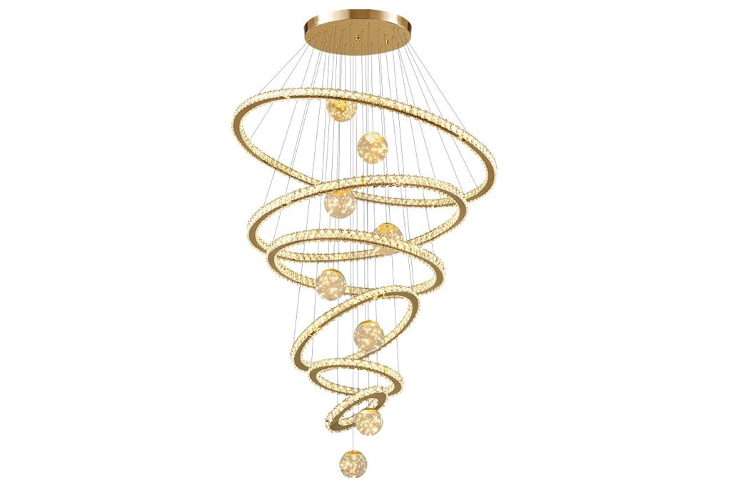 גוף תאורה שנדליר משולב זכוכית לתקרה גבוהה - יבוא מסין