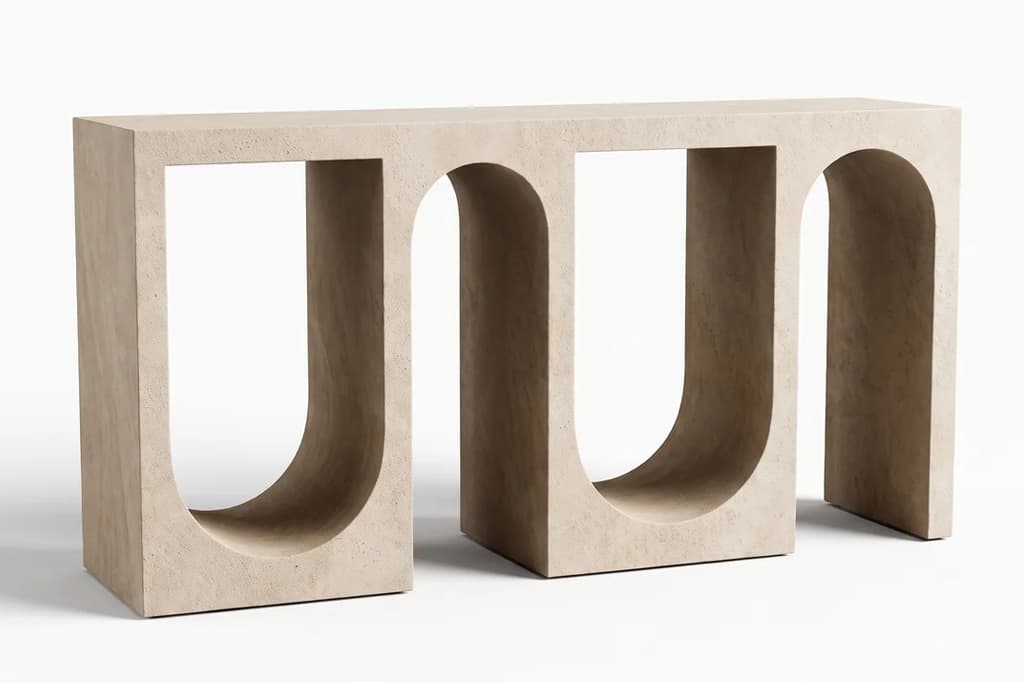 קונסולה בגוון אבן בהיר דגם U-FRAME במסגרת יבוא ריהוט מסין