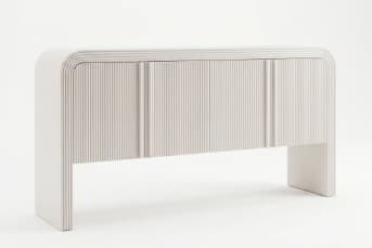 קונסולה לבנה עם חזית מחורצת דגם RIBBED