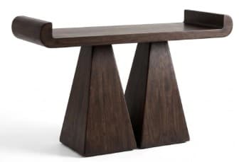קונסולה בגוון עץ עם בסיסים משופעים דגם TRESTLE