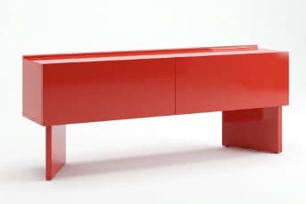 קונסולה אדומה מבריקה עם אחסון דגם SCARLET