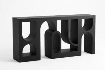 קונסולה שחורה פתוחה עם קשתות דגם PUZZLE