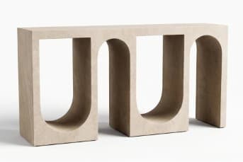 קונסולה בהירה עם פתחים בצורת U דגם U-FRAME